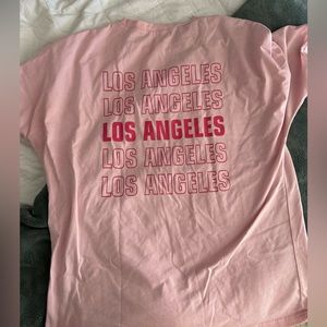 pink LA graphic tee